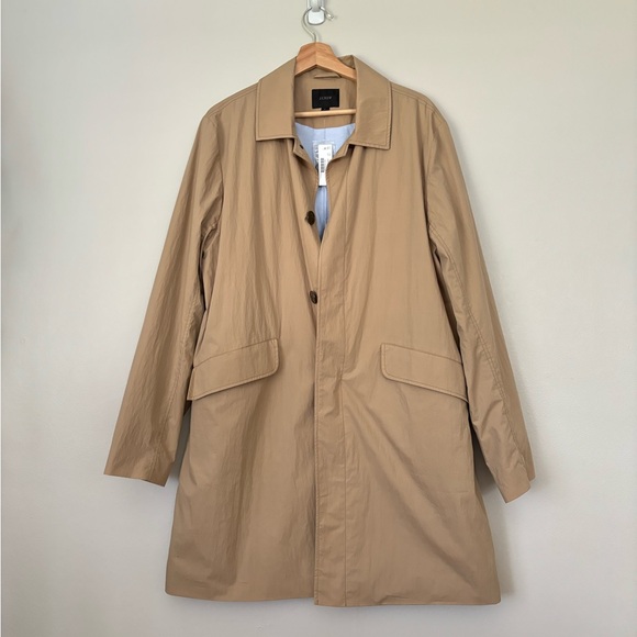 J. Crew Khaki Nylon Cotton Lightweight Raincoat Jacket - Picture 2 of 9